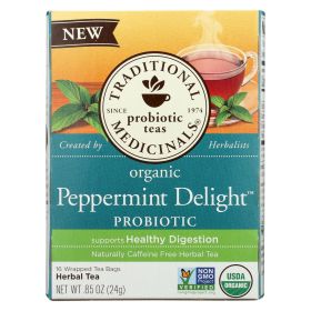Traditional Medicinals - Probiotic Tea Peppermnt Del - Case Of 6 - 16 Bag