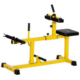 Soozier Adjustable Steel Seated Calf Raise Exercise Strength Training Gym Equipment, Yellow