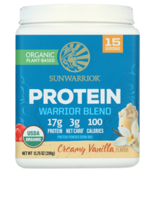 Sunwarrior Organic Vanilla Protein Powder | Superfood, Vegan Plant-based Protein Powder, Vanilla, 13.75oz