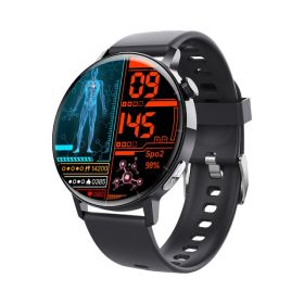 Smart Watch Non-Invasive Blood Glucose Body Temperature Blood Pressure Blood Oxygen Automatic Measurement ECG Ppg Blood Lipid Health Manager (Option: Black silicone strap)