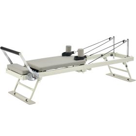 VEVOR Foldable Pilates Reformer, Pilates Workout Machine for Home Gym Studio Use, Pilates Bed with Dual Resistance- Spring & Cord (Foldable or Not: Foldable-Entry-level Model)
